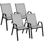 MultiGarden SC-092KD-4 Garden chairs stackable 4 pcs, light grey - Garden Chair