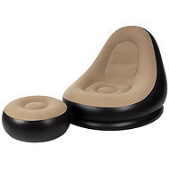 Gardlov 25365 Inflatable relaxation chair with footrest, black-brown - Armchair