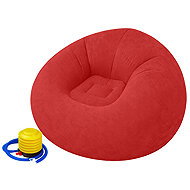 Verk 27535 Inflatable relaxing velvet armchair, red - Armchair