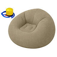 Verk 27535 Inflatable relaxing velvet armchair, brown - Armchair