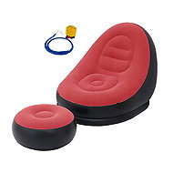 Verk 27532 Inflatable relaxation chair with footrest, red - Armchair