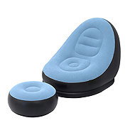 Verk 27532 Inflatable relaxation chair with footrest, blue - Armchair