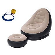 Verk 27532 Inflatable relaxation chair with footrest, dark grey - Armchair