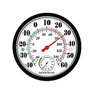 Verk 09245 Analog wall thermometer with hygrometer 2 in 1, black - Outdoor Thermometer