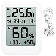 Verk 09239 LCD weather station with thermometer, probe and hygrometer, white - Weather Station