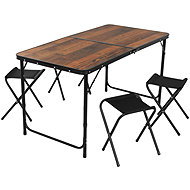 Gardlov 27304 Folding garden set, table + 4 chairs, brown - Garden Furniture