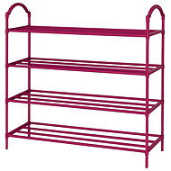 Verk 27542 Shoe rack with 4 shelves 72 × 63 × 24 cm, pink - Shoe Rack