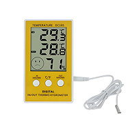 Verk 09235 Digitální teploměr s vlhkoměrem s externí sondou, žlutý - Digital Thermometer