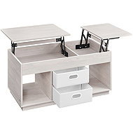 Vasagle Coffee table Uma with pull-out top 100 cm beige - Coffee Table