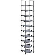 SONGMICS Shoe rack 10 shelves, textile shelves, 3 × 33 × 173 cm, grey - Shoe Rack