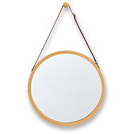 ZELLER Wall mirror bamboo, diameter 38 cm - Mirror