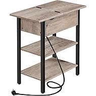 Songmics and Vasagle Frenzy 48 cm folding table with charging station, grey and black - Side Table