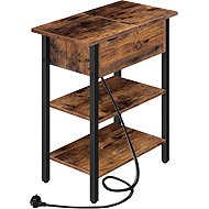 Songmics and Vasagle Frenzy 48 cm folding table with charging station, brown-black - Side Table
