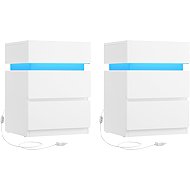 Songmics Set of Vasagle Defro bedside tables 2 pcs, white - Night Stand