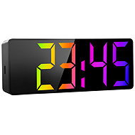 Izoxis 27743 Digital LED alarm clock with mirror display, 34 LEDs, black - Alarm Clock