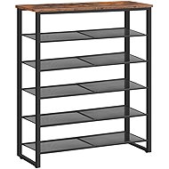 Houseland Riko Botník 6 polic hnědočerný - Shoe Rack