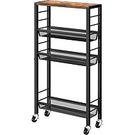 Houseland Luva Pojízdný kuchyňský regál hnědočerný - Shelving Unit