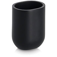ZELLER Toothbrush cup, plastic, 7,9 × 6,6 × 10,1 cm, black - Toothbrush Holder Cup