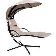 Aga Zahradní závěsné lehátko se stříškou béžové - Garden Lounger
