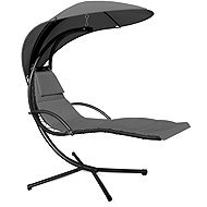 Aga Zahradní závěsné lehátko se stříškou tmavě šedé - Garden Lounger