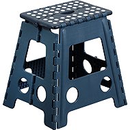 KESPER Folding high stool, 31 × 22 × 39 cm, dark blue, load capacity 150 kg - Stool