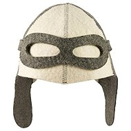 SOTRA Sauna cap Pilot, white-grey, sheep wool - Sauna Hat