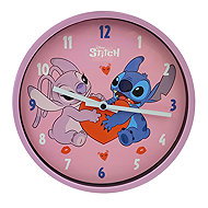 Disney Wall Clock 24cm - Stitch and Angel - Wall Clock