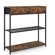 Songmics a Vasagle Konzolový stolek s látkovými zásuvkami Colus 80 cm, černo-hnědý - Console Table