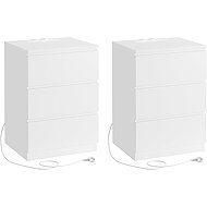 Songmics a Vasagle Sada nočních stolků Girgo 2 ks, se zásuvkou a USB porty, bílé - Night Stand