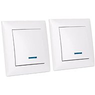Entac Vypínač jednopólový bílý s červenou kontrolkou 2 ks - Light Switch