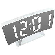 Verk 27630 Multifunkční LED zrcadlové hodiny s budíkem, USB, bílé - Table Clock