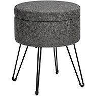 Songmics and Vasagle Lomo Storage Stool 13.4L, Grey/Black - Ottoman