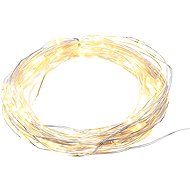Aca Lighting Decorative Silver Garland 20 LED, Warm White Colour, 2× AA Batteries, 200cm, IP20 - Light Chain