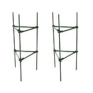 DIVODV 27931 Triangular Plant Support 60cm, Set of 2, Green - Plant Support