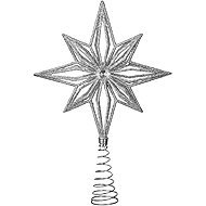LAALU Christmas Tree Topper Star Silver, plastic, 20 cm - Christmas Ornaments