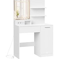 Songmics and Vasagle Cimo Dressing Table with Mirror and LED Lighting 80cm, White - Dressing Table