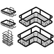 Verk 27742 Wall-Mounted Bathroom Shelf Set, 5 Pcs, Black - Bathroom Shelf