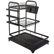 Verk 07419 Three-Tier Dish Drainer with Tray, Black - Draining Board