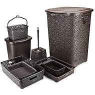 Megaplast Monaco Bathroom Set 8 Pcs, Wenge - Bathroom Accessory Set
