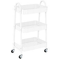 Verk 27493 Three-Tier Metal Trolley 78 × 46 × 26cm, White - Shelving Unit