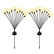Verk 12397 Solární zahradní lampy se senzorem soumraku 8 LED, 70 cm, 2 ks - Garden Decoration