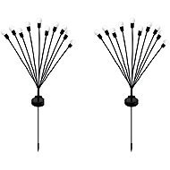 Verk 12397 Solární zahradní lampy se senzorem soumraku 10 LED, 70 cm, 2 ks - Garden Decoration