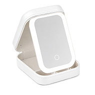Verk 27637 Travel Cosmetic Organiser with LED Mirror, USB, White - Makeup Organiser