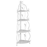RealG RC-K-2501 Kovový rohový regál se 4 policemi, 113 × 40 × 30 cm, bílý - Shelving Unit