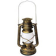 Verk 12452 Retro LED lucerna s efektem plamene, 3 režimy svícení, USB, zlatá - Lantern