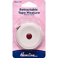 Hemline Retractable Tape Measure 150cm - Tailor's Tape