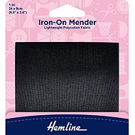 Hemline Iron-on Patch 24 × 9cm, Black - Iron-On Patch