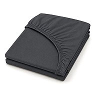 Mobytex ENTUZIA Mako-Jersey 90 × 200cm, Anthracite - Bedsheet