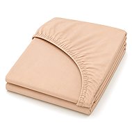 Mobytex ENTUZIA Mako-Jersey 90 × 200 cm, Apricot - Bedsheet