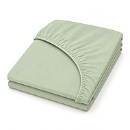 Mobytex ENTUZIA Mako-Jersey 90 × 200cm, Pistachio - Bedsheet